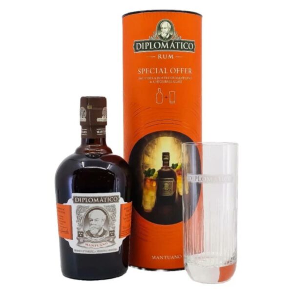 DIPLOMÁTICO Mantuano rum + díszdoboz. pohár (0.7l - 40%)