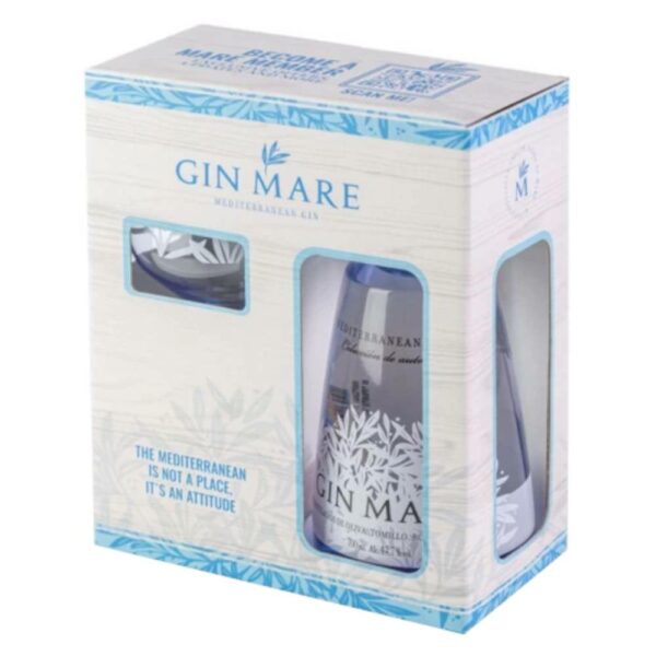 GIN MARE gin + díszdoboz. pohár (0.7l - 42.7%)