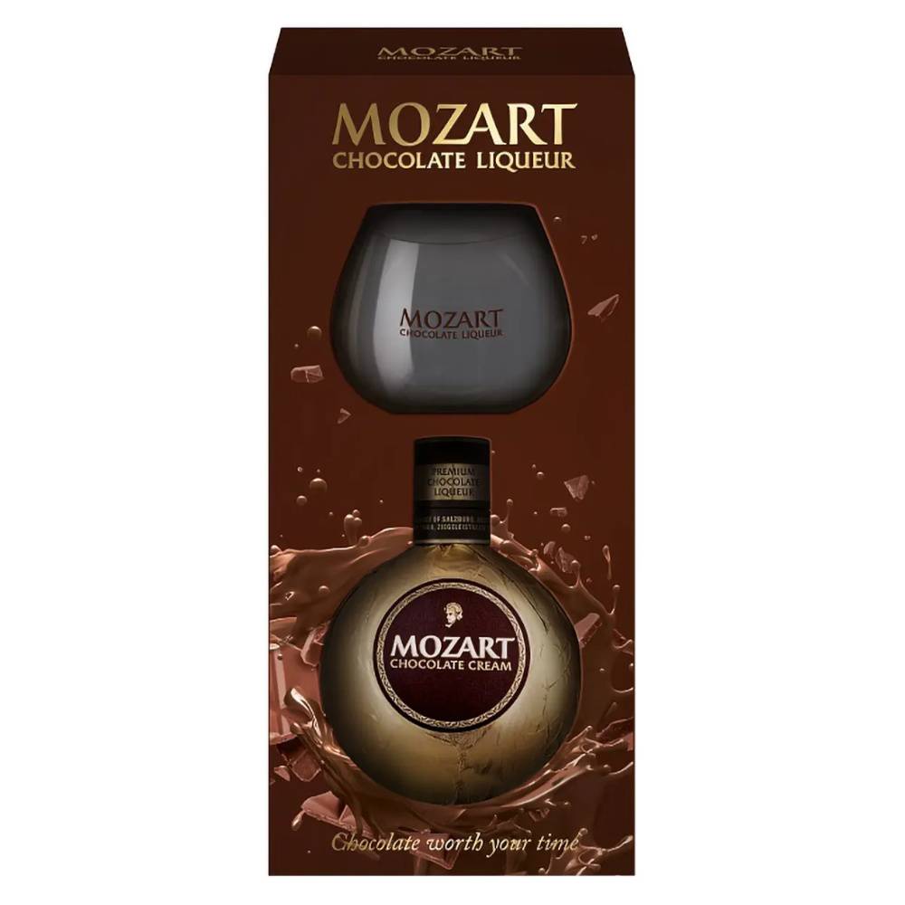 MOZART Chocolate Cream likőr + díszdoboz. pohár (0.5l - 17%)