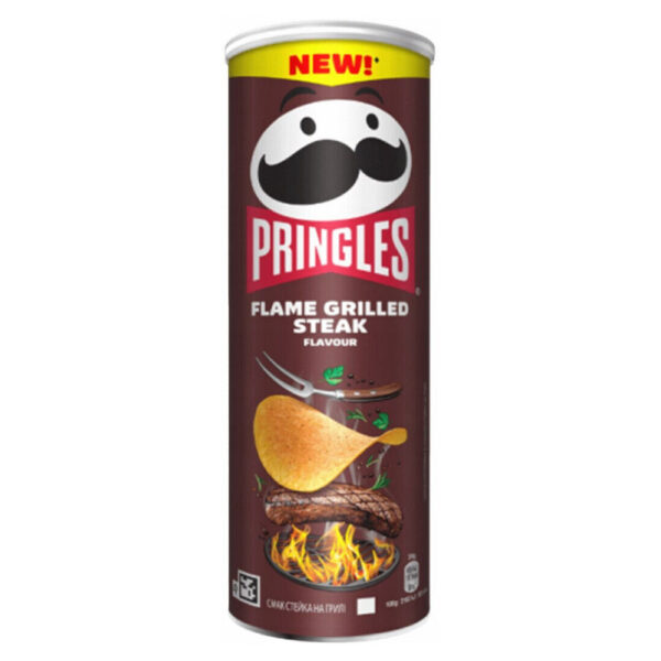 Pringles Flamed Grilled Steak chips (165g)